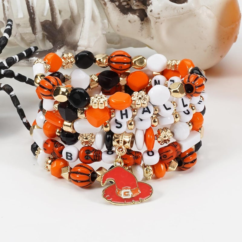 Lonext Halloween Bracelets Stackable Heishi Beaded Stretch Bracelets - Image 3